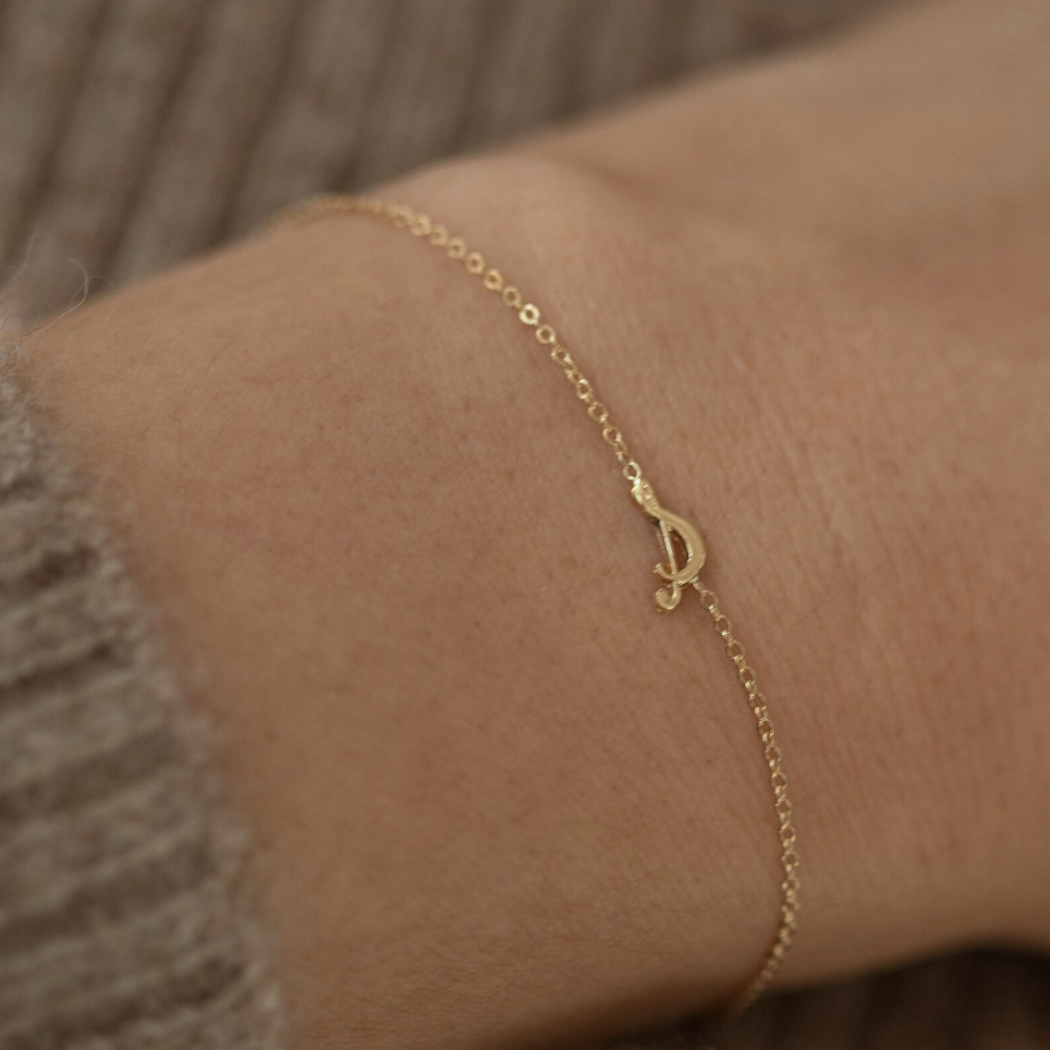 gold initial bracelet