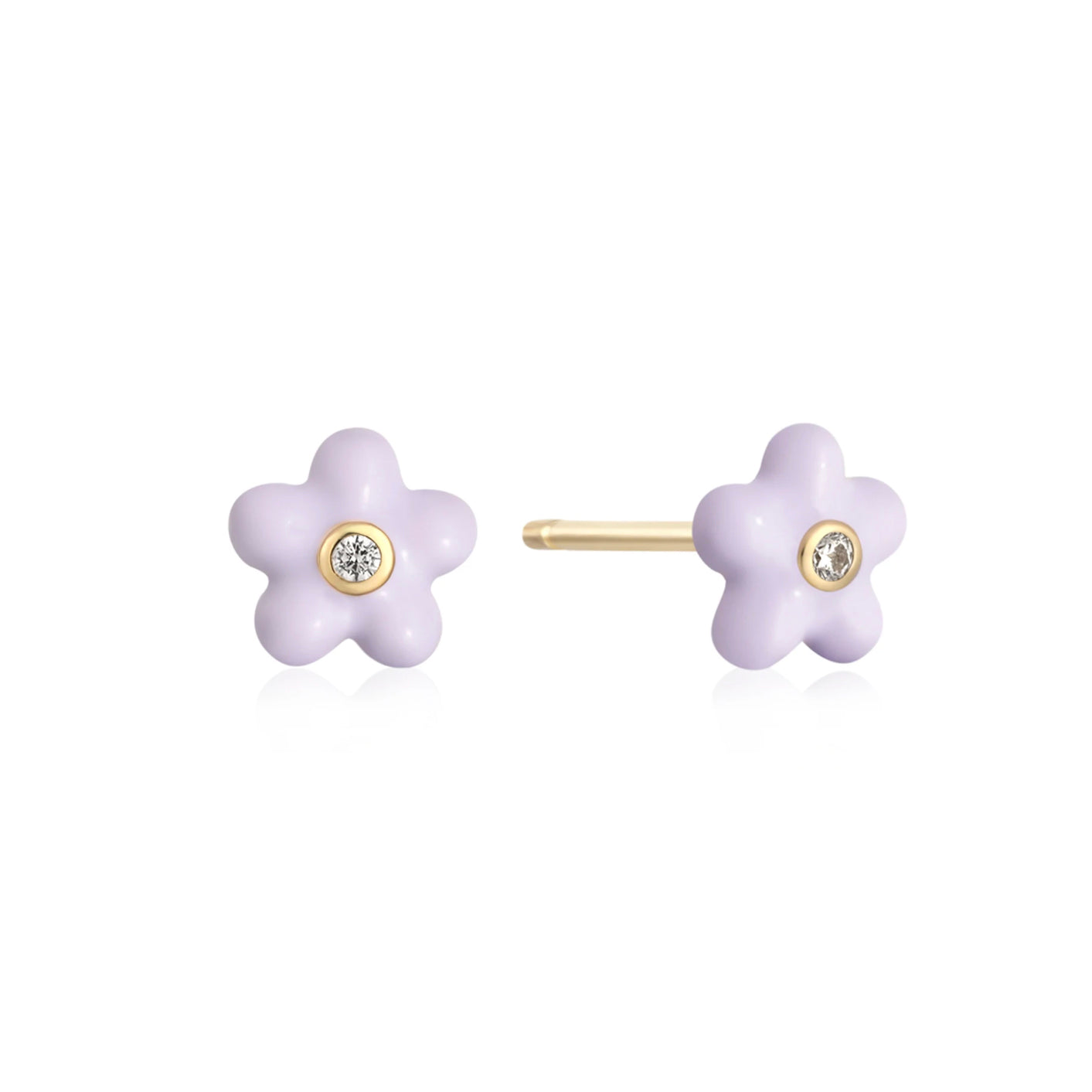 beautiful violet enamel flower and a sparkling diamond accent. Perfect for treating yourself or someone you care about.