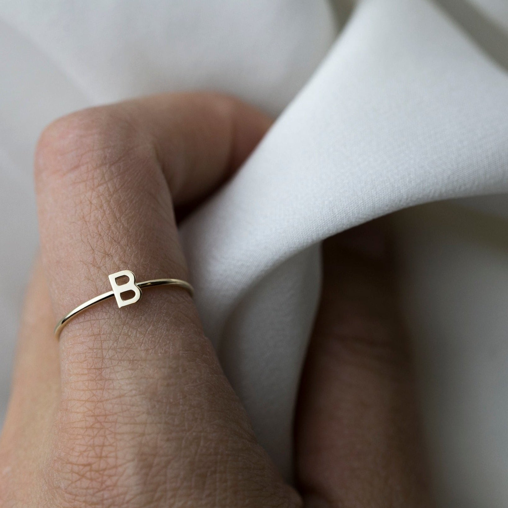 Dainty 14K Initial Letter Ring
Simple, minimalist everyday Alphabet Initial Ring