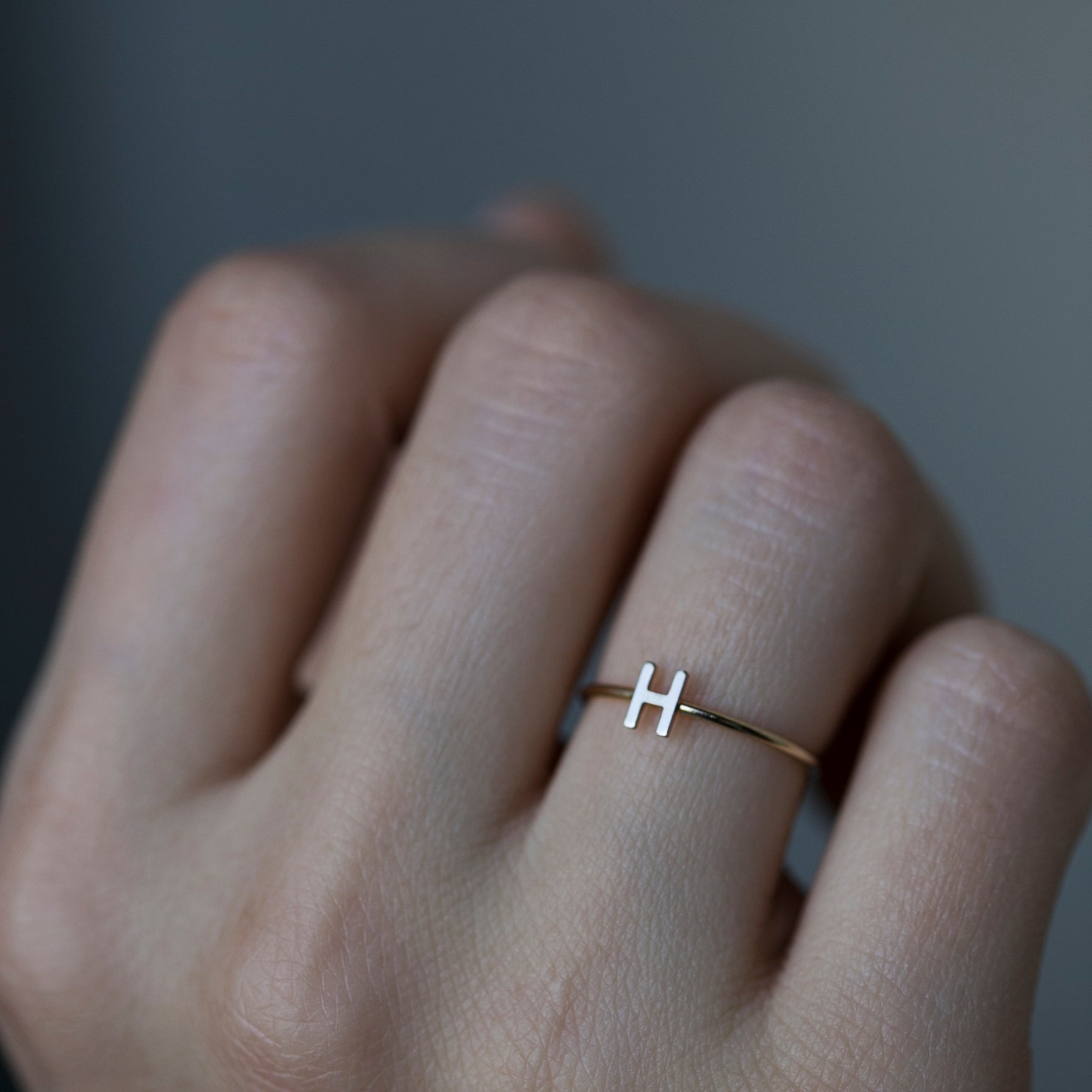 Dainty 14K Initial Letter Ring
Simple, minimalist everyday Alphabet Initial Ring