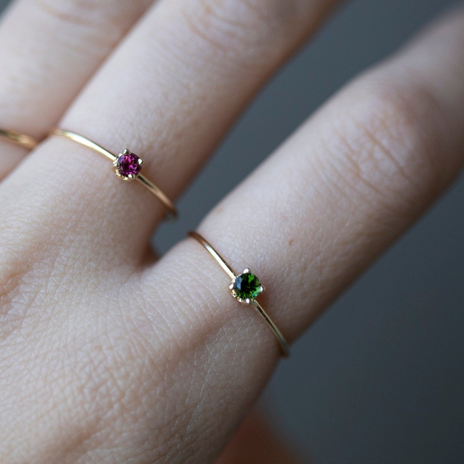 dainty and simple birthstone ring
