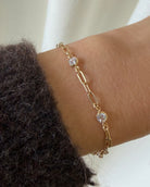 paper clip gold bracelet 