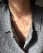 dainty fresh water pearl 14k gold choker necklace