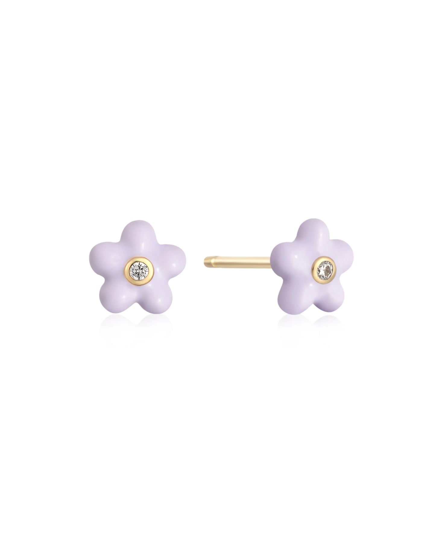 beautiful violet enamel flower and a sparkling diamond accent. Perfect for treating yourself or someone you care about.