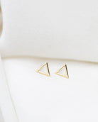 These small triangle stud earrings are one of our geometric shape series that will be perfect for everyday wear.