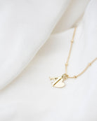 Personalized 14k solid gold initials necklace with beautiful beaded chain.Simple, minimalist everyday necklace.
Perfect wearing alone or layering with your favorite necklaces.