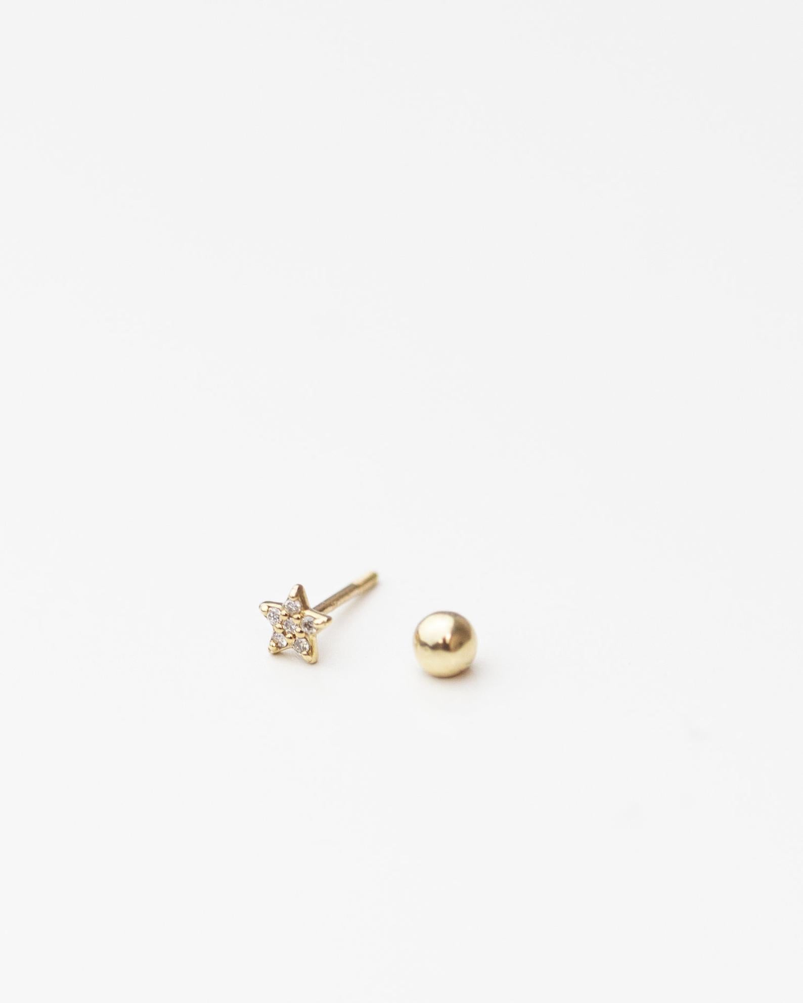 star and moon studs for Cartilage piercings
