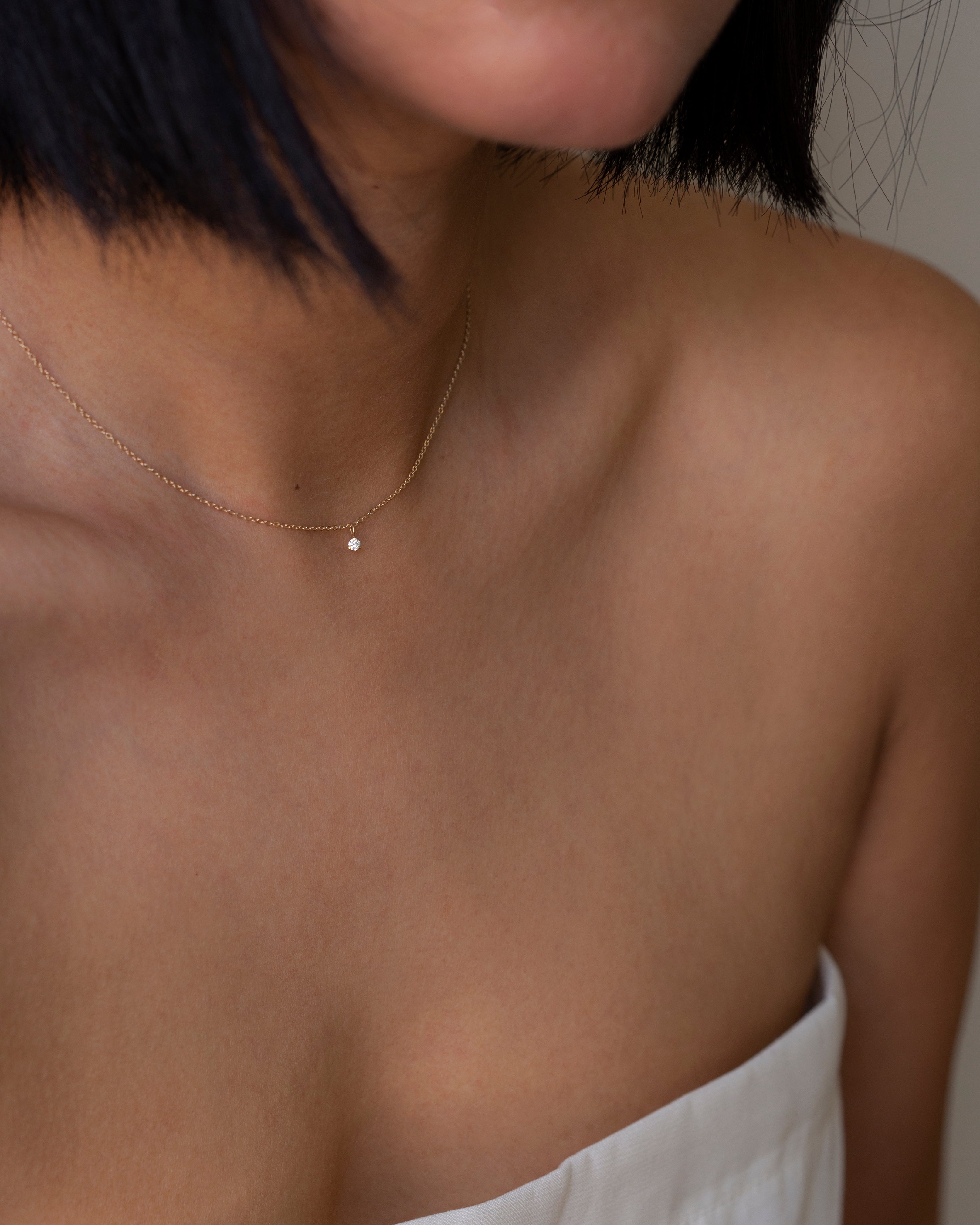 Baby Diamond Solitaire Necklace