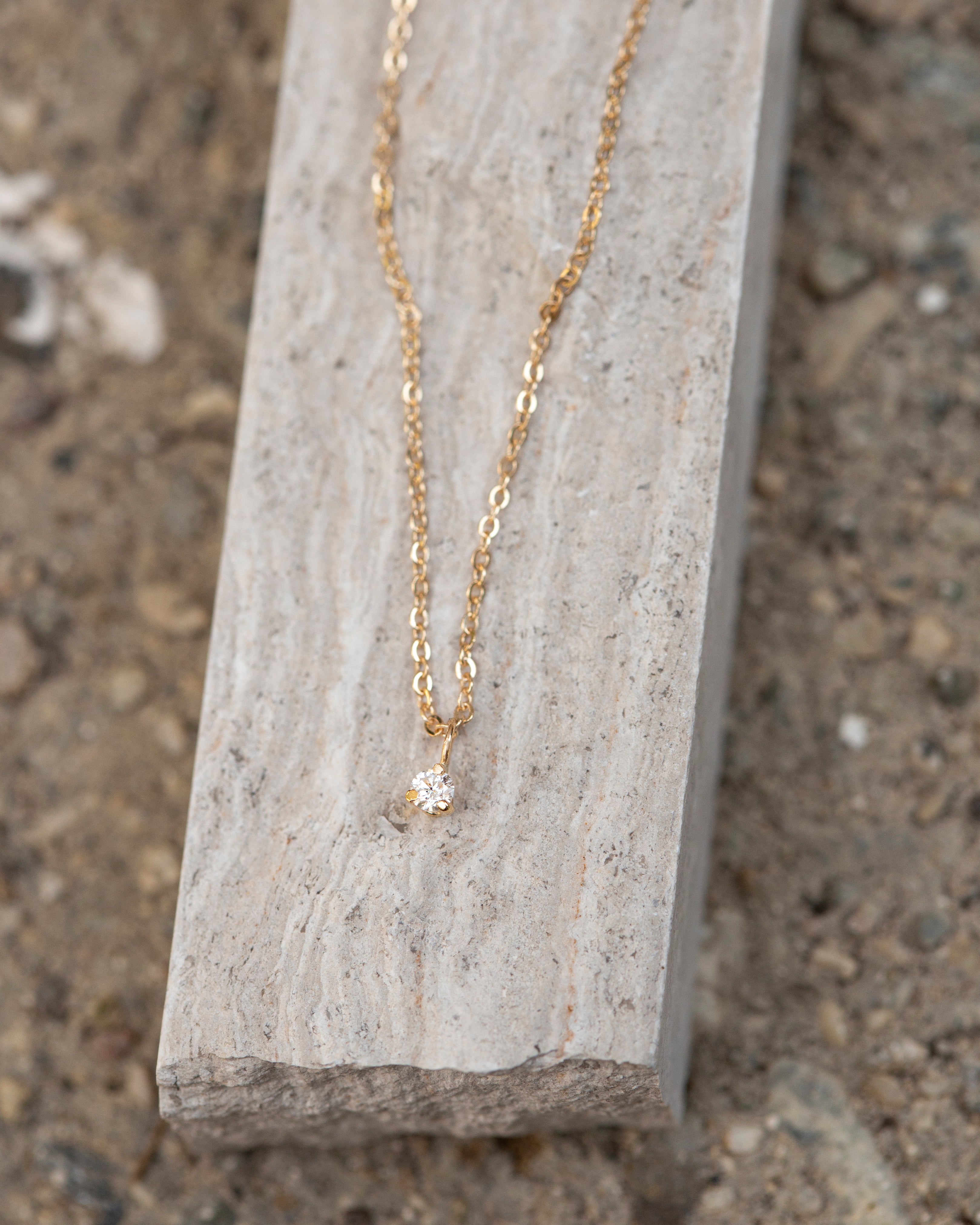 Baby Diamond Solitaire Necklace