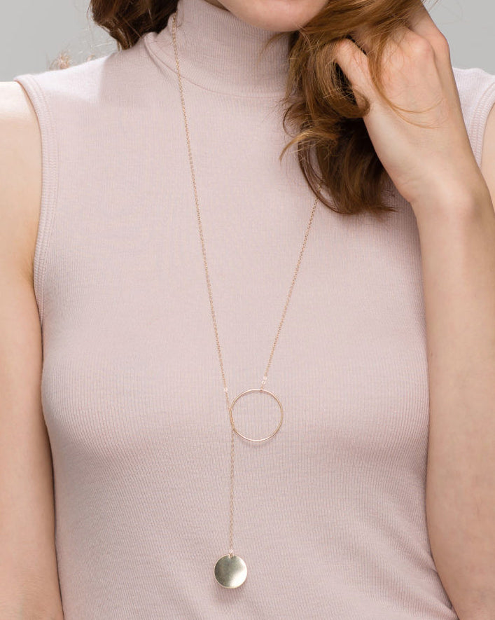 Big Halo Y Lariat Necklace
Perfect long necklace for Summer and winter outfit !