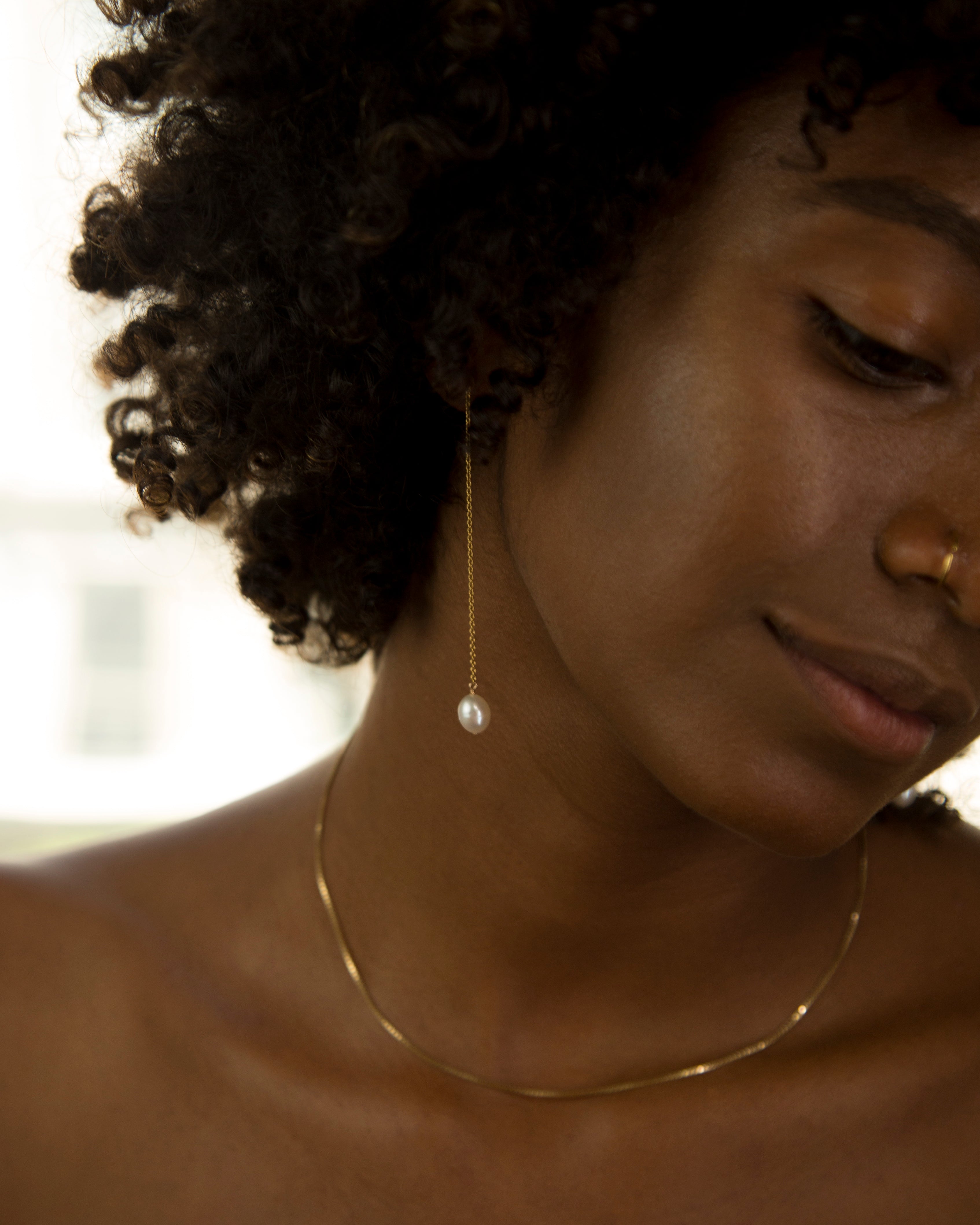 pearl threader and necklace