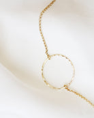 Dainty Gold Hammered Circle Bracelet