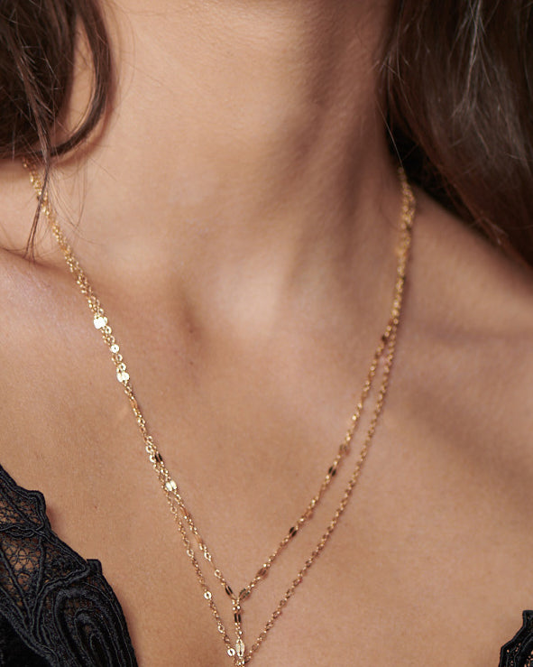 Double Shinny bar chain Y- Lariat Necklace