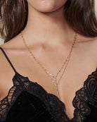 Double Shinny bar chain Y- Lariat Necklace
