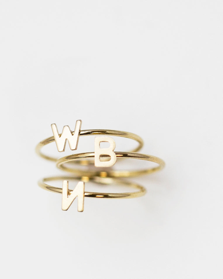 Dainty 14K Initial Letter Ring
Simple, minimalist everyday Alphabet Initial Ring