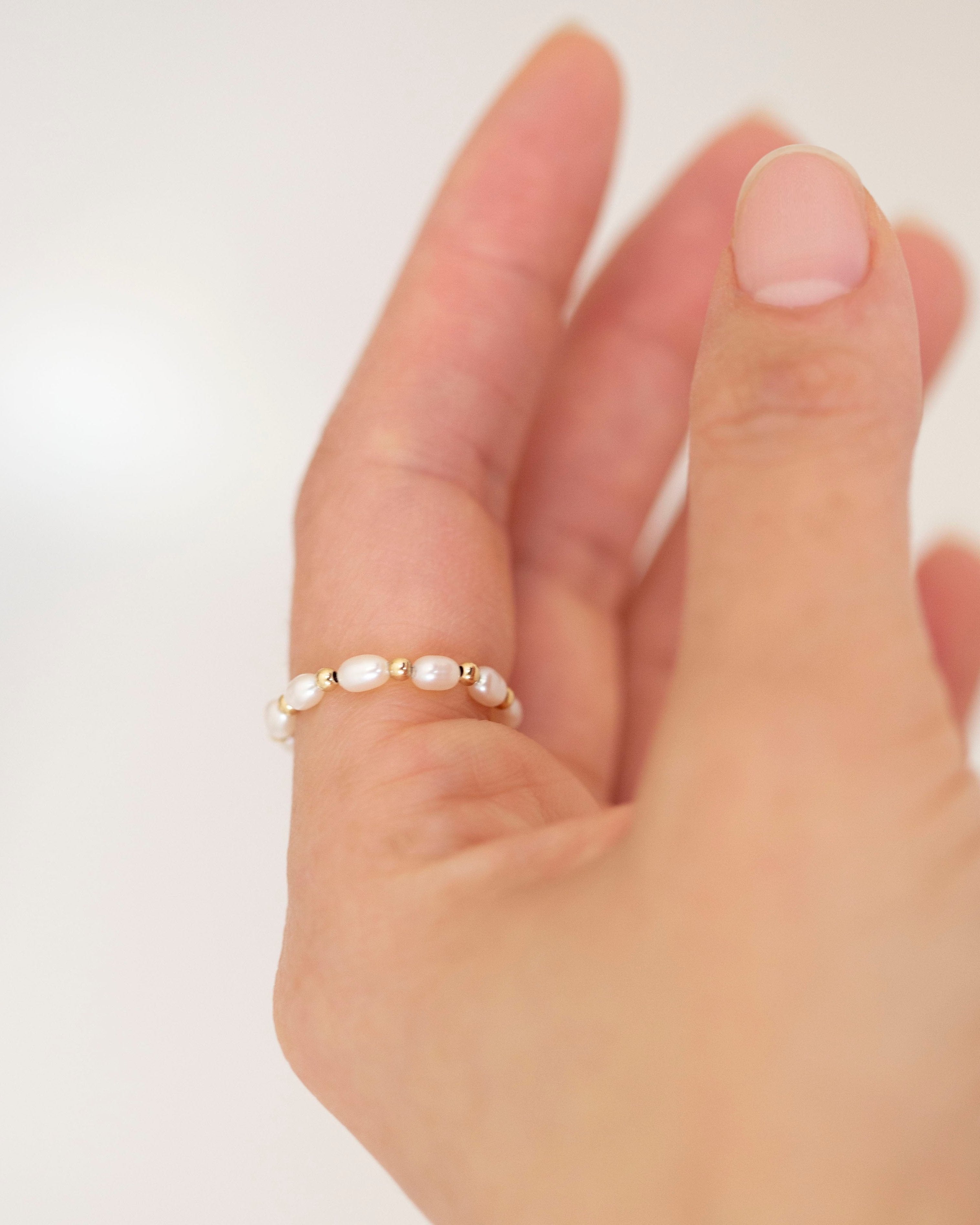 Baby Lotus Pearl Ring with Baby Beads