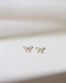 14k gold bow earrings